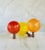 2020s Ribbed Optic Glass Lamp Finial in Fiery Red on Gold Hardware For Sale - Image 5 of 7
