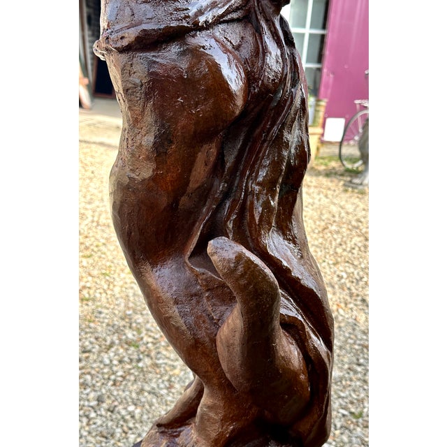 Cast Iron The Girl with the Butterfly Statue, 1980s For Sale - Image 11 of 13