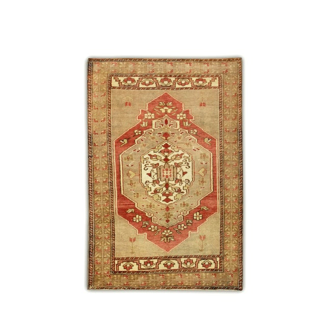 1960s Red & Brown Vintage Turkish Rug 4'1" X 6'2" For Sale In Houston - Image 6 of 6