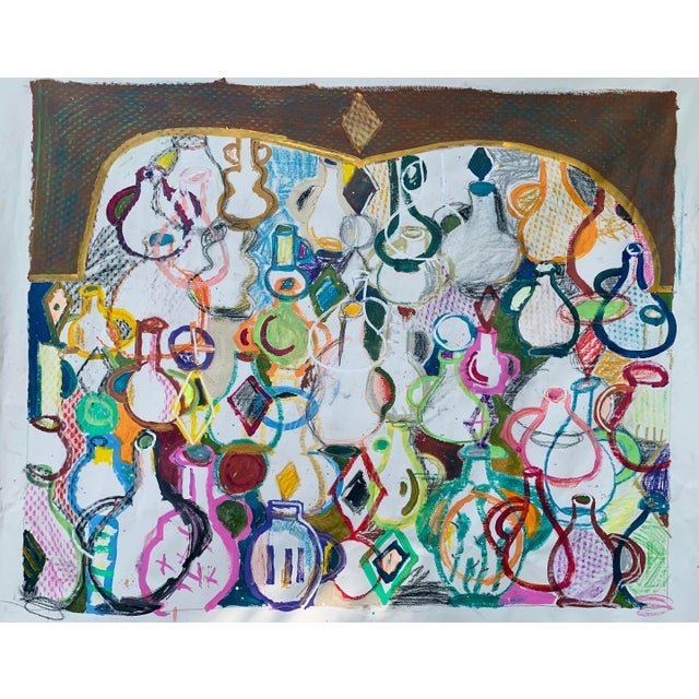 Ceramics is an original abstract mixed-media painting inspired by the beauty of handmade pottery, artisan ceramics, and...
