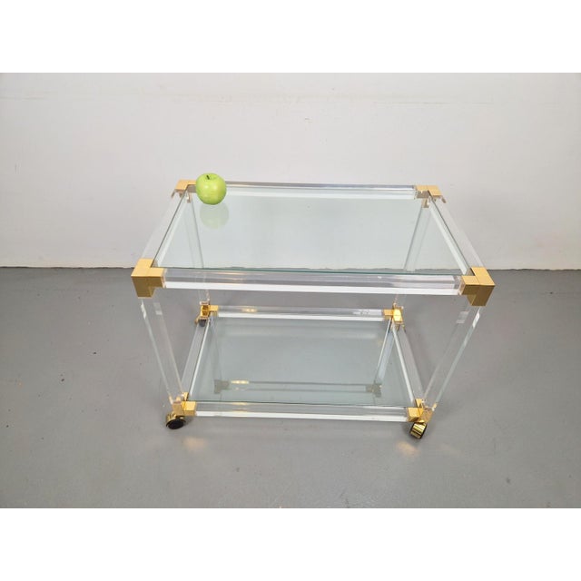 Regency Bar Cart in Acrylic and Glass by Charles Hollis Jones, 1970s For Sale - Image 12 of 15