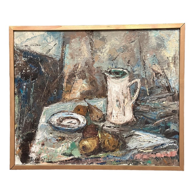 Josef Geson, Upppställning I, 1975, Oil on Canvas, Framed For Sale