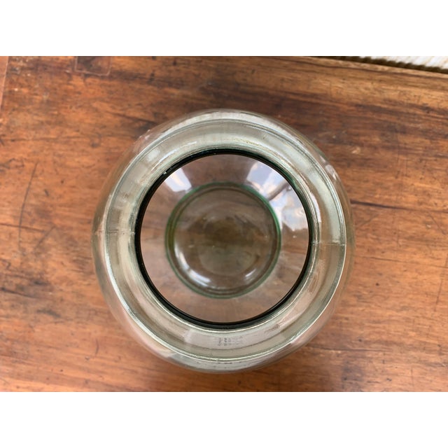 Early 1900 hundreds blown glass demijohn bottle, France. This huge outstanding vessel is tall and sturdy. It's large mouth...