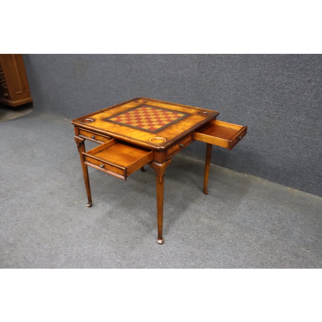 Wood Theodore Alexander Walnut Game Table For Sale - Image 7 of 16