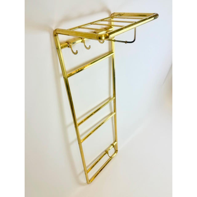 Hollywood Regency Brass Wall Coat Rack, 1970s For Sale - Image 13 of 13