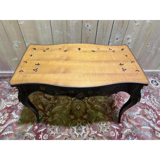 Louis XV Style Console Table in Blackened Wood For Sale - Image 3 of 8