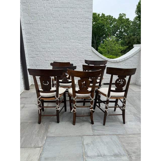 French Set of 7 Antique Directoire Chairs For Sale - Image 3 of 14