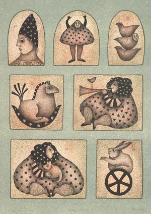 1970s Carol Jablonsky Abracadabra Lithograph