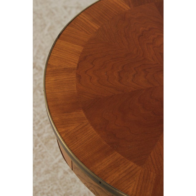 Baker Walnut Round Two-Tier Neoclassical Occasional Table For Sale - Image 13 of 17