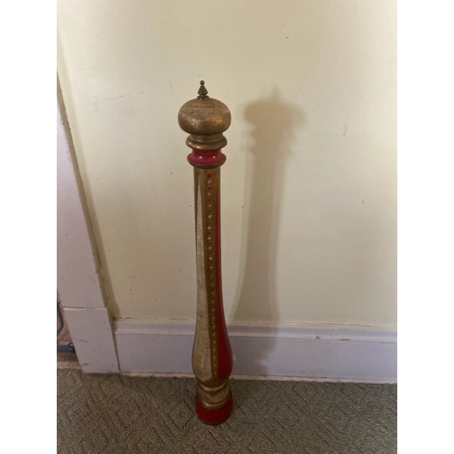 Giant Size Vintage Mid 20th Century Italian Wood & Brass Pepper Mill For Sale - Image 12 of 12