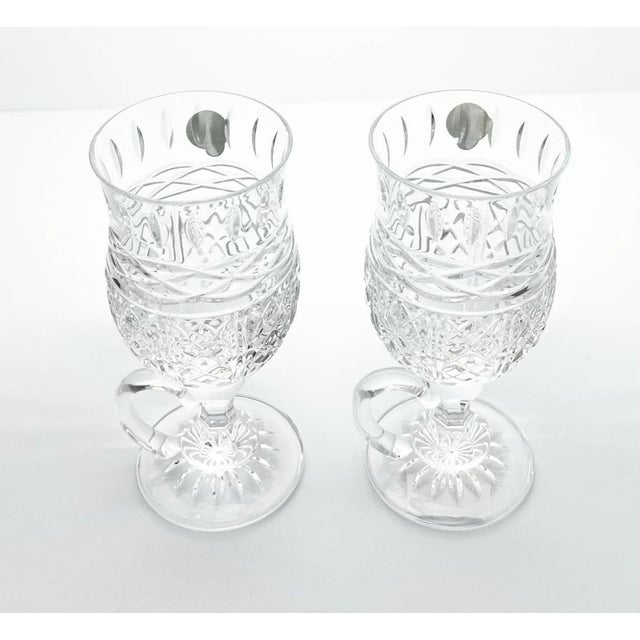 Waterford “Book of Kells” Pair of Crystal Irish Coffee Mugs 6 1/2” 8oz w/Box Excellent condition. Never used. No chips,...