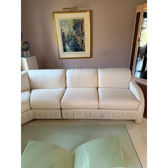 Late 20th Century Vintage Post Modern Fully Upholstered Modular Sectional Sofa For Sale - Image 5 of 8