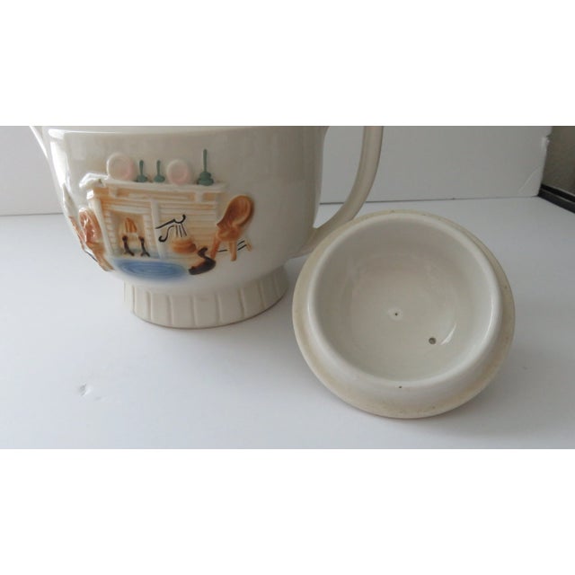 1930s 1930s Porcelier Tea Pot Vitreous Hand Decorated China Colonial Hearth Made in Usa For Sale - Image 5 of 13