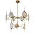Modern Designer Polished Brass & Geode Shade 9 Light Chandelier For Sale