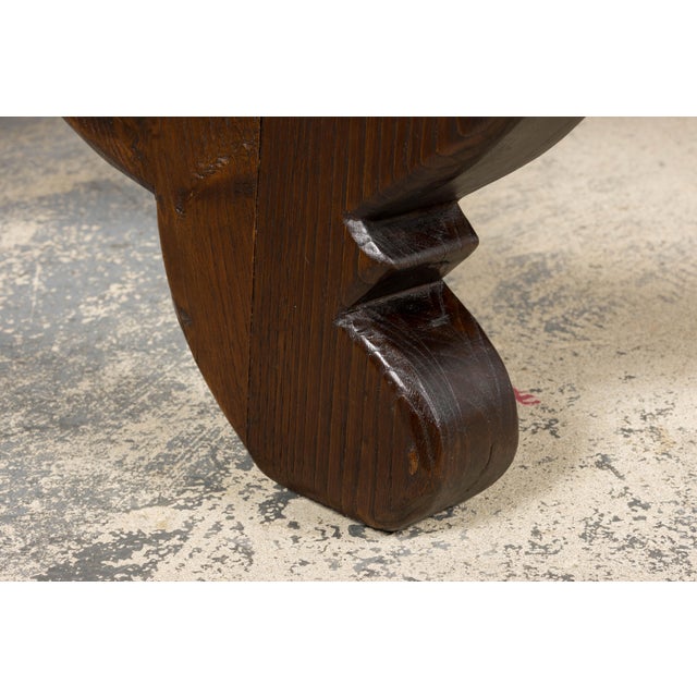 19th Century Spanish Oak Refectory Table With Monumental Trestle Base For Sale - Image 12 of 18