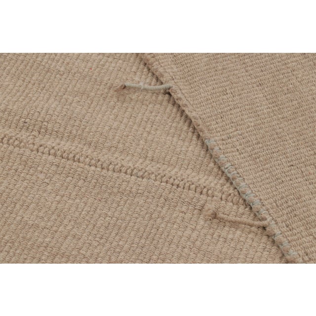 Beige Rug & Kilim's Contemporary Kilim, Beige Textural Stripes For Sale - Image 8 of 10