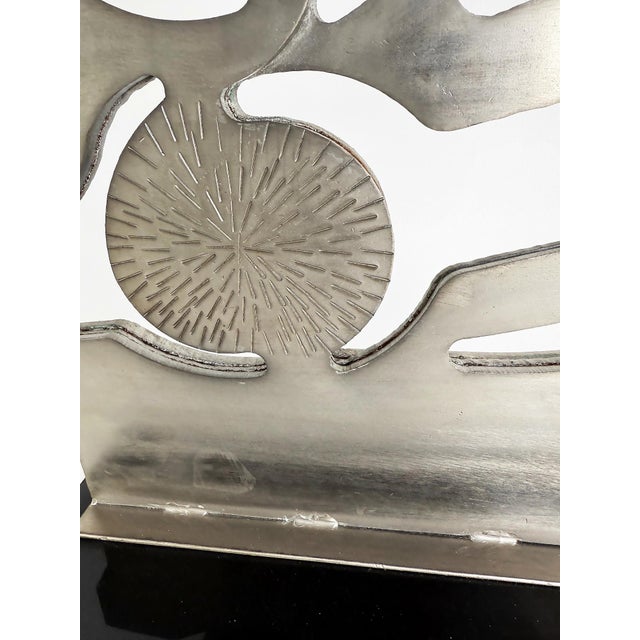 1980s Vintage Forged Brutalist Abstract Stainless Sculpture, Style of Leo Amino For Sale - Image 10 of 10
