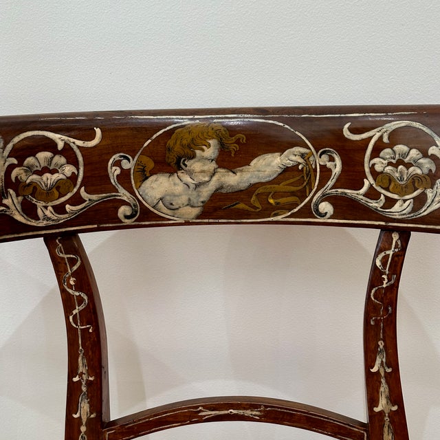 Brown Pair of Early 19th Century Italian Painted Side Chairs For Sale - Image 8 of 10