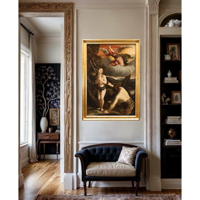 Workshop of Abraham Bloemaert, Adam and Eve, 1650, Oil on Canvas For Sale - Image 15 of 16