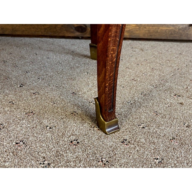 Vintage French Louis XVI Style Oval Coffee Table With Marble Top and Brass Gallery For Sale - Image 10 of 12