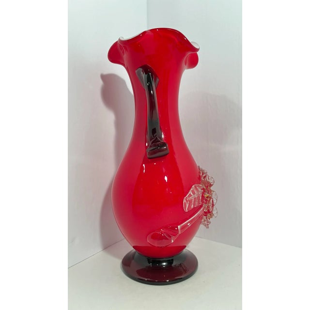 Early 20th Century Victorian Shatterglass Layered Vase Art Glass For Sale - Image 4 of 7