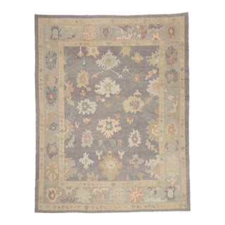 Contemporary Turkish Oushak Rug, 09'02 X 11'10 For Sale