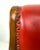 Mid 20th Century Red Leather Armchair With Curved Wood Arms and Brass Nailhead Trim For Sale - Image 4 of 12