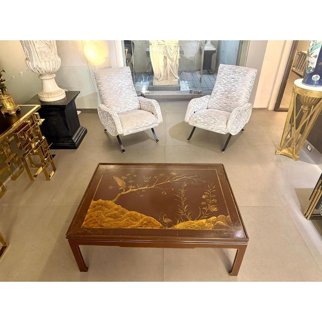 Square Red Lacquered Chinoiserie Occasional Table, 1960 For Sale - Image 12 of 13