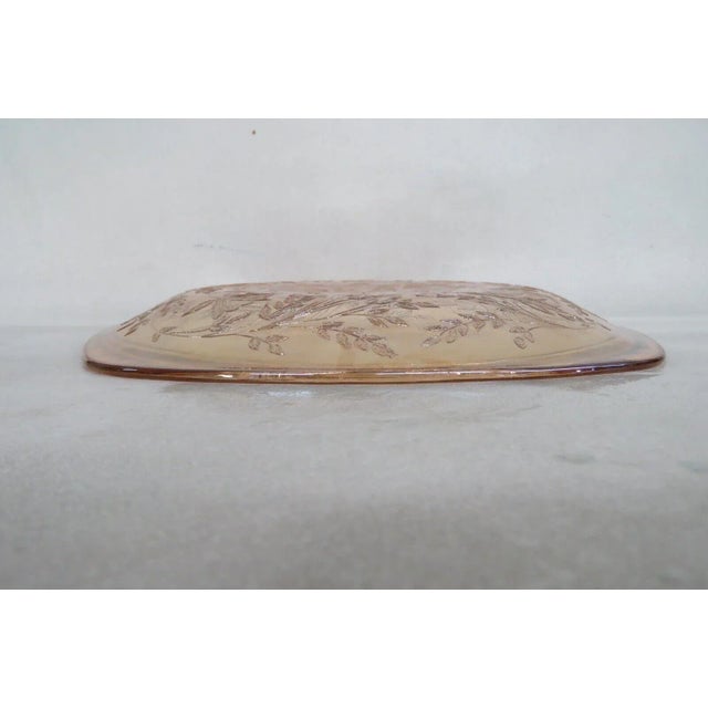 Jeannette Glass Floragold Louisa Marigold Floral Square Plate For Sale - Image 9 of 12