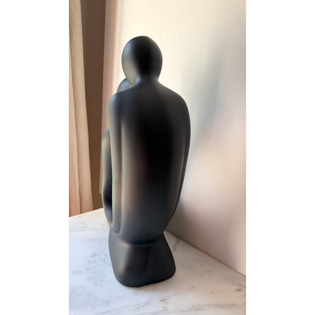 Portugal Ceramic Abstract Modern Sculpture Kissing Lovers For Sale - Image 11 of 11