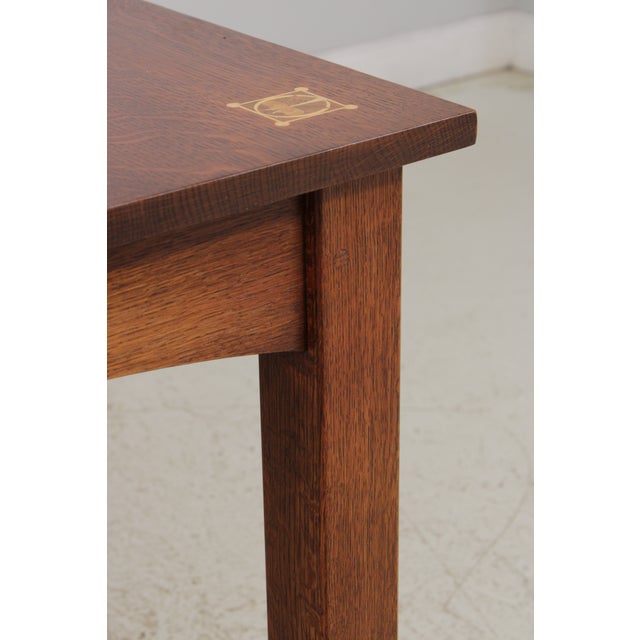 Stickley Mission Oak Inlaid Harvey Ellis Dining Table For Sale - Image 12 of 16