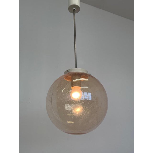 Mid-Century Modern Art Glass Pendant Light, Czechoslovakia, 1970s For Sale - Image 4 of 5