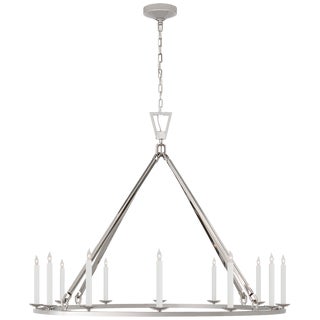 Chapman & Myers for Visual Comfort Signature Darlana Extra Large Single Ring Chandelier in Polished Nickel For Sale