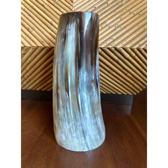 Vintage Italian Natural Horn Vase -Extra Large For Sale In Los Angeles - Image 6 of 12