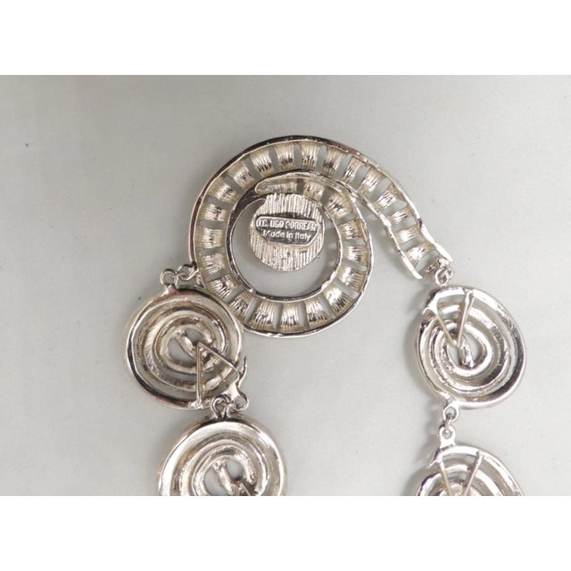 Silver Vintage 1970s Signed Ugo Correani Italy Modernist Cabochon Necklace For Sale - Image 8 of 8