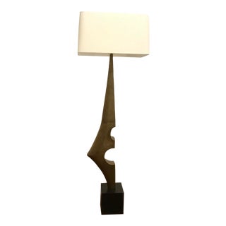 Arteriors Mid-Century Modern Style Sculptural Antique Brass Finished Umberto Floor Lamp For Sale