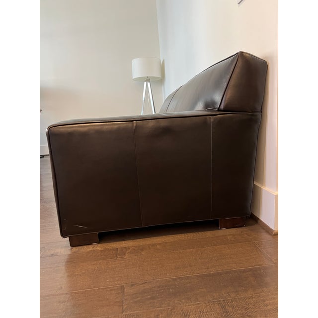 Mitchell Gold + Bob Williams 2-Cushion Premium Top-Grain Leather Sofa in Espresso For Sale In Washington DC - Image 6 of 9