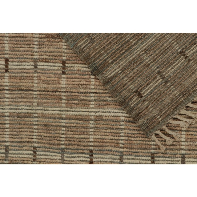 Textile Rug & Kilim’s Modern Rug with Beige-brown Geometric Patterns - 8x10 For Sale - Image 7 of 7