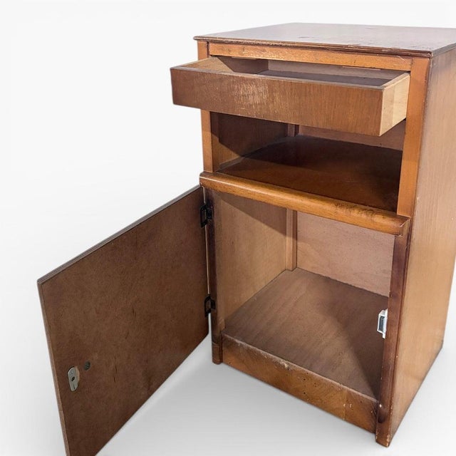 Brown Mid-Century Wooden Bedside Cabinets, Set of 2 For Sale - Image 8 of 14
