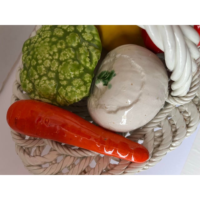 White Vintage Porcelain Vegetable Basket For Sale - Image 8 of 8