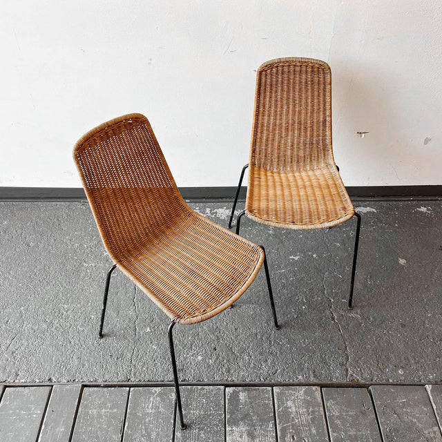 Vintage Metal and Wicker Chair For Sale - Image 4 of 18