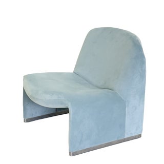 Vintage Alky Chair in Baby Blue Velvet by Anonima Castelli for Artifort, 1970s For Sale