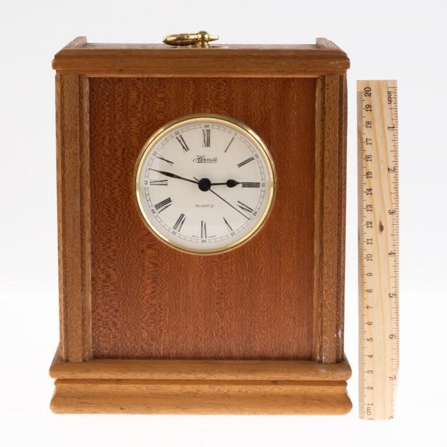 Wooden Quartz Mantel Clock from Hermle For Sale - Image 3 of 4