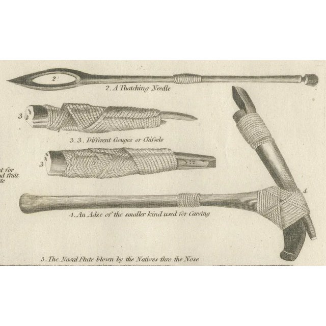 Warren, Otaheitean Tools in Tahiti, French Polynesia, 1793, Engraving For Sale - Image 4 of 6