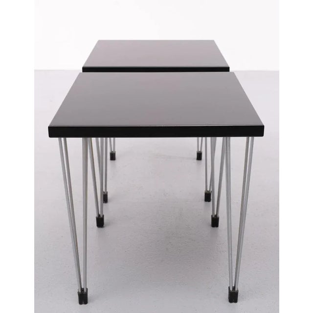 Scandinavian Hairpin Legs Side Tables, 1970s, Set of 2 For Sale - Image 4 of 11