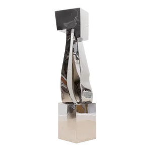Modern Abstract Sculpture in Polished Steel by Patrick Coard Paris