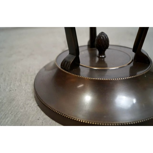 1980’s Art Deco Solid Brass & Marble Lion’s Head Side Table For Sale - Image 12 of 12