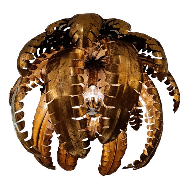 Palmera Ceiling Lamp Inspired by Maison Jansen, 1960s For Sale