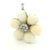 Metal Vintage Italian 18k White Gold Mother-of-Pearl Diamond Flower Brooch, 1970s For Sale - Image 7 of 16