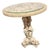 Vintage 1960s Asian Faux-Ivory Resin Opium Side Table - Intricate Relief Carving For Sale